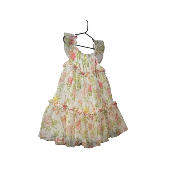 Rachel Zoe Floral Layered Tule Dress Girls Size 5T - Picture 7 of 10